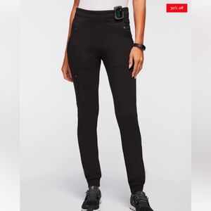 Jaanuu Women’s 10 Pocket Scrub Jacket XXSP nwt black